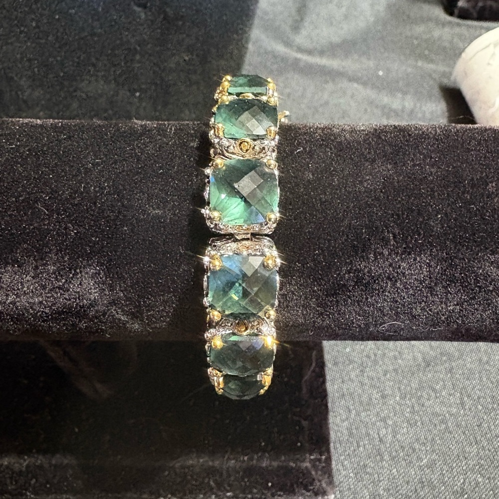 Vintage Green topaz Gold Park Lane Bracelet